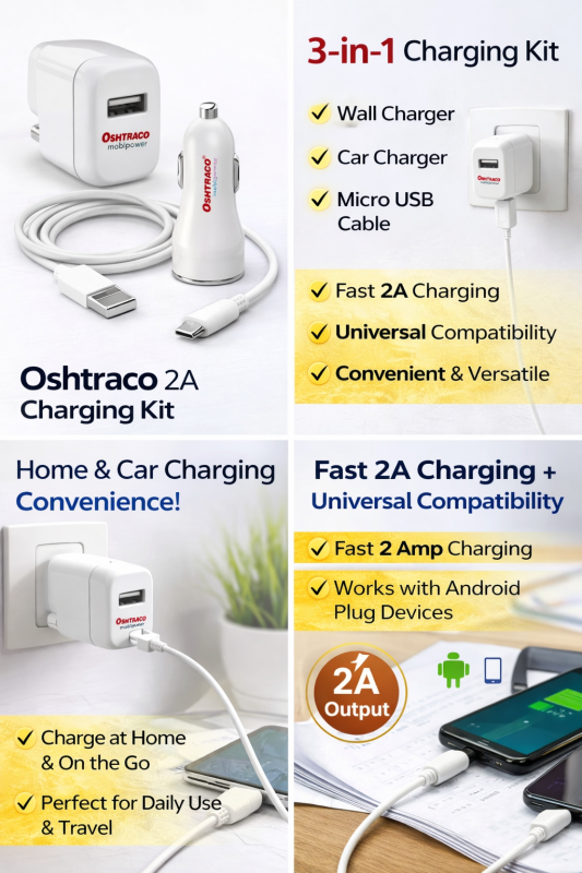 Oshtraco 2A Charging Kit Overview
