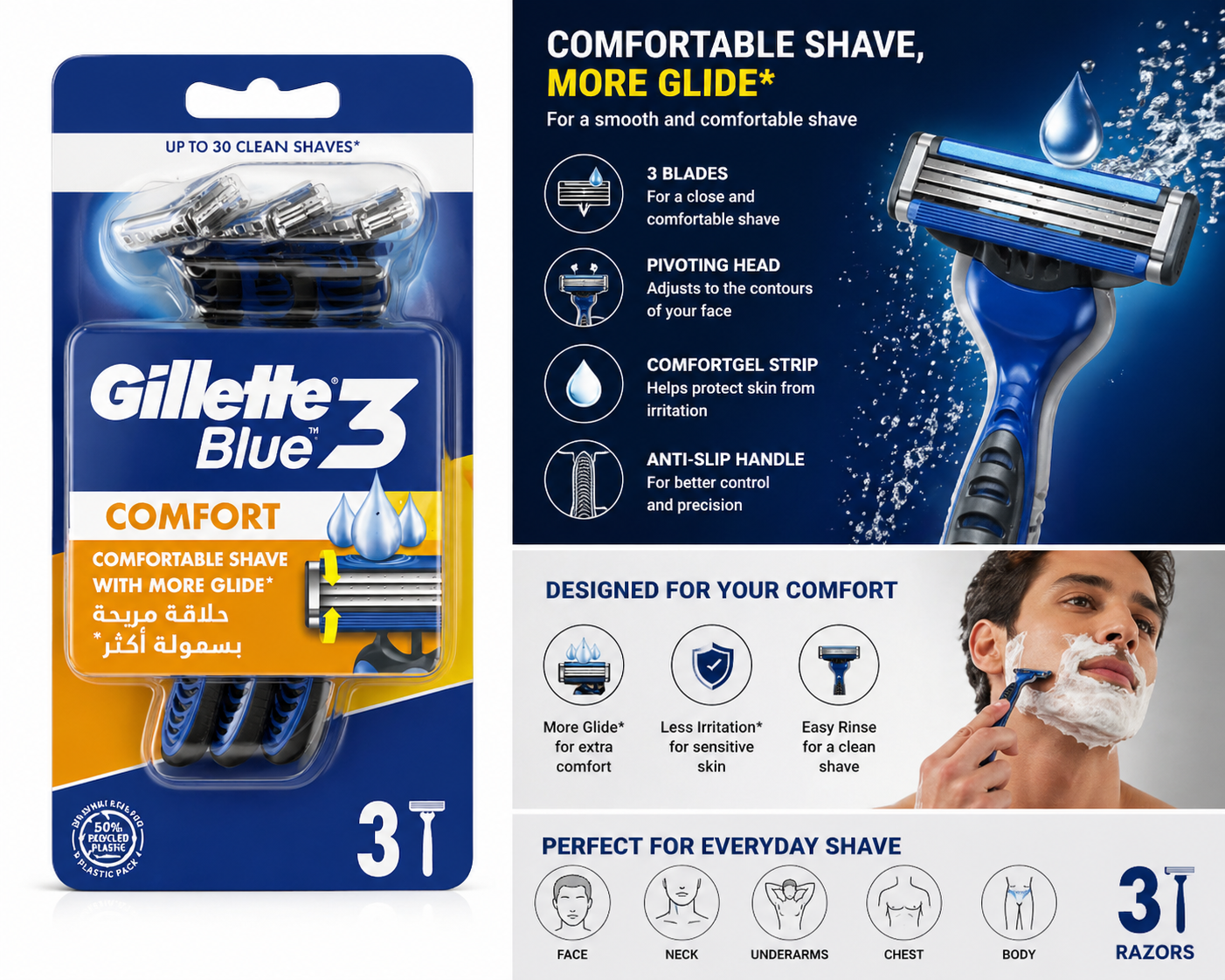 Gillete Shaving Blue 3