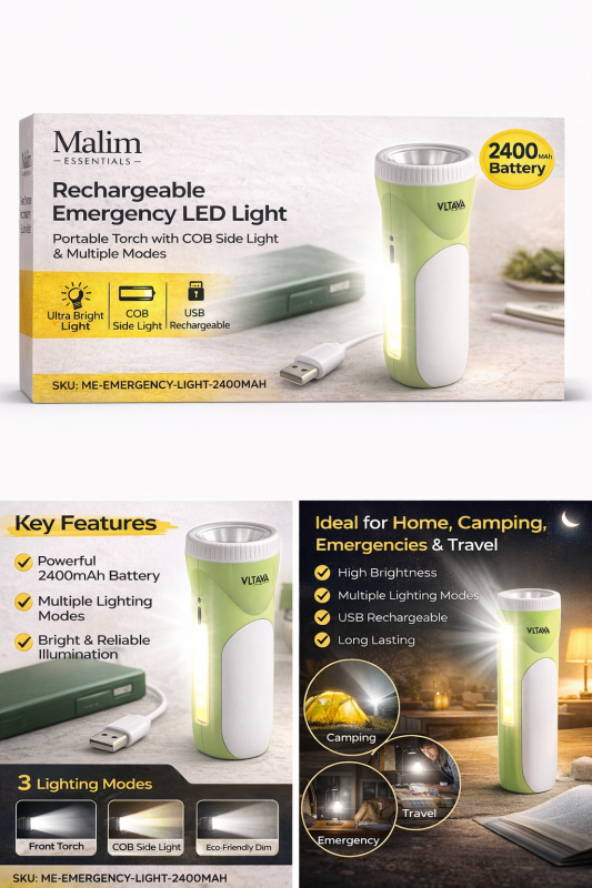 Malim Essentials Rechargeable LED Light Features