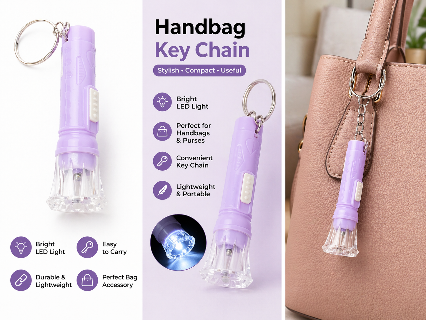 Compact Flashlight Key Chain