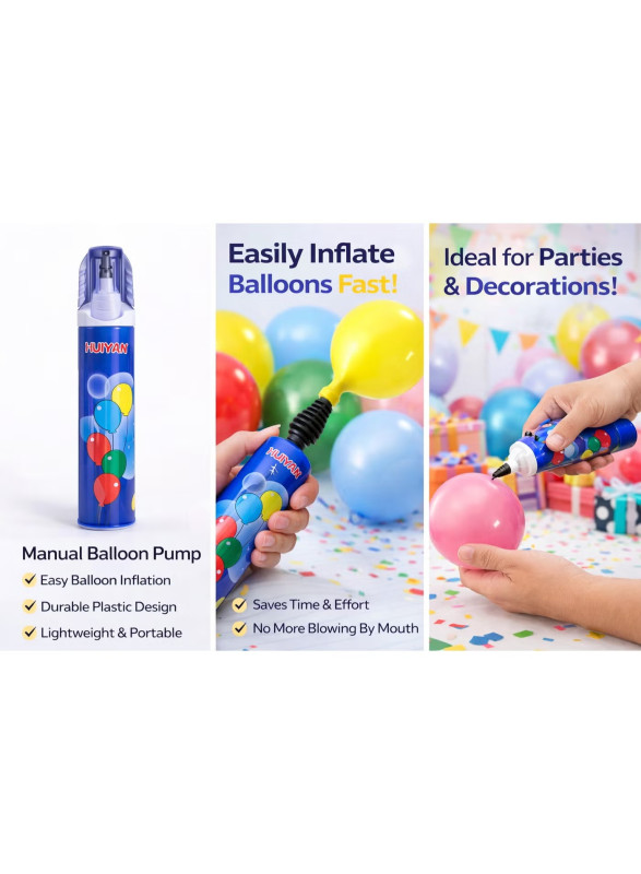 Manual Balloon Pump – Hand Air Pump for Balloons, Party Decoration & Events