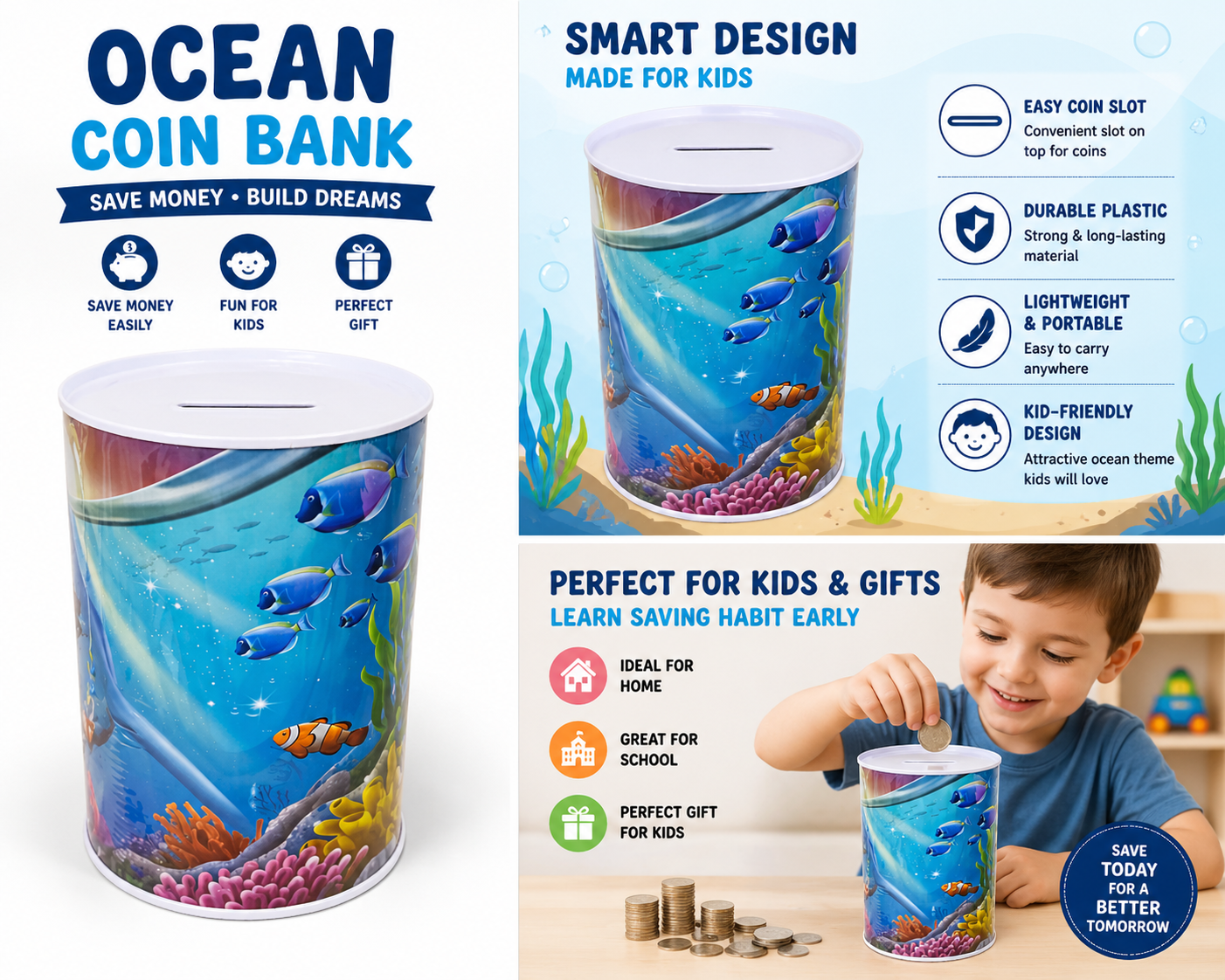 Ocean Coin Bank For Kids