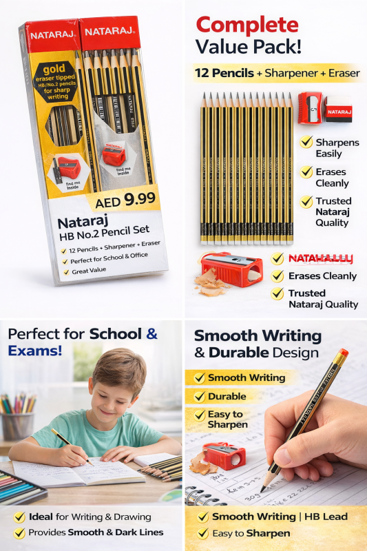 Nataraj Pencil Set for Smooth Writing